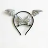 Set de Diadema y Pasador de Murciélago para Halloween Accesorios de Cuero de Pequeño Diablo Accesorios para Fiestas Festivas Accesorios para el Cabello