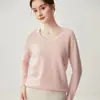 Suéter de Cashmere 100% Puro Outono Inverno Feminino Gola V Tricô Macio Solto Pulôver Camada Base Top