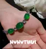 Joyas: Set de Collar con Cabujón de Calcedonia Verde y Ágata de Pelo de Caballo 'Noche Estrellada', Set de Pulsera de Diamantes Brillantes, Nicho de Lujo Ligero