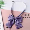 Cuello JK Lazo a Cuadros Uniforme para Foto de Graduación Estilo Universitario Japonés para Mujer Mariposa Decorativa Falda a Cuadros Mismo Cuadro Pequeño