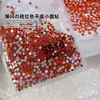 Joias para Nail Art com Pedras Diamante Laranja de Fundo Plano, Joias para Nail Art com Pedras Strass de Vidro Diamante Redondo Pequeno Laranja Âmbar Vermelho Brilhante