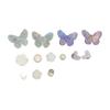 Zapatos con agujeros transfronterizos de Amazon, europeos y americanos, con mariposas moradas y blancas, accesorios para trajes, hebillas para zapatos, accesorios de bricolaje