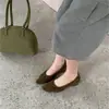 2026 Nuevos Zapatos de Plataforma Mary Janes de Gamuza Estilo Retro Francés Punta Cuadrada Suela Suave Cómodos Versátiles para el Trabajo Tacón Grueso Zapatos de Salón