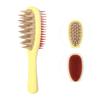 Cepillo de Champú de Doble Diente de Mango Largo Transfronterizo Mango de Silicona Peine para Champú Baño Baño Masaje Peine para Champú Limpieza del Cuero Cabelludo