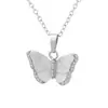 Collar con colgante de mariposa con incrustaciones de circonitas, estilo viajero, elegante, con personalidad, combina con todo.