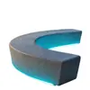 Banco de hormigón translúcido UHPC, asiento luminoso con forma de arco para zona escénica, banco exterior de cemento translúcido con cielo estrellado GRC