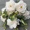 Comercio Exterior Flores Artificiales Blancas al por Mayor Hortensia Blanca Sola Rosa Peonía Madera Pagoda Hortensia Decoración de Boda Flores Falsas