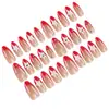 Uñas Desgastables Versátiles Color Almendra Nude Degradado Mejoradas con Concha Estilo Retro Americano Venta al por Mayor Tamaño Mediano Blanqueadoras