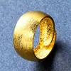 Popular Anillo Ajustable Chapado en Oro de 24 Quilates para Hombre, Retención de Color Duradera, Joyería de Oro Arenado, Latón Chapado en Oro Imitación para Mujer