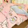 Juego de ropa de cama de cuatro piezas de coral de leche de grado A, funda de edredón de invierno con forro polar, juego de cuatro piezas de franela engrosada tamaño individual/king