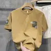 Camiseta de Manga Curta para Homem, Marca Tendência de Verão Roupas Masculinas, Nova Camiseta Estampada Slim-Fit Tendência 2026, Camiseta Estampada de Meia Manga