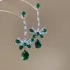Set de Collar y Pendientes de Flor y Mariposa con Circonita Transfronterizo Europeo y Americano, Cadena de Clavícula de Moda, Joyería de Lujo Ligero de Gama Alta
