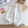 Pantalones de Niña Primavera 2026 Estilo Nuevo Niños Pequeños y Medianos Grises con Puño y Cordón Pantalones Deportivos Casuales Largos para Niños