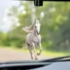 Colgante de coche de caballo blanco nuevo y elegante transfronterizo, diseño plano de acrílico, para decoración interior de espejo retrovisor, decoración del hogar