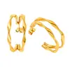 Pendientes de Acero Inoxidable de Moda con Forma de C de Doble Capa Transfronterizos para Mujer Pendientes de Botón Simples Versátiles de Acero de Titanio de Gama Alta al por Mayor