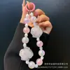Corrente de celular com pingente de nuvem tridimensional, corrente de celular com contas mistas de flor de amor, artefato anti-perda, pulseira de pulso, atacado