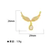 Collar con Corazón Abrible para Mujer, Cobre Circonita Moda Alto Nivel Colgante de Ala en Forma de Corazón Accesorio de Cadena para Clavícula Colgante Doble de Corazón