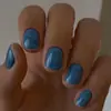 Puntas de Uñas Portátiles de Venta Caliente Transfronterizas con Acabado de Alta Gama, Pegatinas para Uñas Cuadradas Cortas Estilo Ins, Uñas Postizas Sencillas Brillantes, 24 Piezas