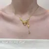 Novo Colar Máscara de Raposa Dourada Estilo Chinês Retrô para Mulheres, Nova Corrente de Clavícula Versátil Diária de Temperamento Nicho de Luxo Leve