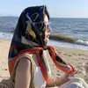 Bufanda de seda sintética para mujer, pañuelo cuadrado grande, pañuelo de gasa, chal de verano de alta gama para habitaciones con aire acondicionado, bufanda cuadrada cálida 90x90