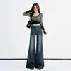 Jeans de Mujer de Color Café Transfronterizos Maillard de Cintura Alta Elásticos con Más Terciopelo Estilo Caliente Otoño/Invierno 2026 Versátiles Cálidos de Campana