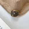 Anillo de Estrella de Ocho Puntas Microincrustado Estilo Retro Europeo y Americano para Mujer, Elegante y Moderno, Anillo Abierto Ajustable Versátil para Mujer