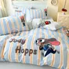 Juego de cuatro piezas de ropa de cama de algodón cepillado grueso de dibujos animados, funda de edredón de algodón puro nuevo para otoño e invierno 2026, sábana, juego de tres piezas para dormitorio