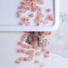 Pulsera de cuentas de vidrio para hacer tú mismo, cuentas sueltas de burbujas de doble color a juego, cuentas redondas, cuentas de vidrio rosa chapadas en oro esmerilado, material de borla de estilo antiguo