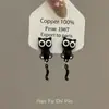 Brincos Novos de Gato Preto Fofo para Outono e Inverno, Modernos, Delicados, Design Personalizado e Criativo, Brincos de Gato com Olhos Grandes