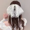 Presilha de rabo de cavalo suave e elegante com laço e fita, presilha de cabelo de alta qualidade para mulheres, presilha tipo tubarão estilo coreano