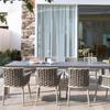Mesa e cadeira nórdica ao ar livre Pátio Villa Jardim Varanda Lazer Designer Model Room Hotel Rattan Cadeira Combinação Móveis