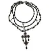 Collar con Colgante de Cruz de Resina y Circonita Artesanía Pesada Cadena para Clavícula de Temperamento de Alta Gama Joyería Versátil de Temperamento Nicho para Mujeres