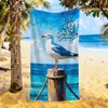 Toalha de Praia com Estampa de Gaivota Transfronteiriça Toalha Esportiva Pássaro Marinho Microfibra Absorvente Estampa Digital Toalha de Banho Grande