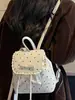 Mochila de Encaje de Lunares para Mujer 2026 Nueva Estilo Universitario Mochila con Cordón Bolso Escolar para Estudiantes Bolso de Hombro Moderno Coreano