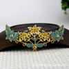 60713 Cobre Hecho a Mano Accesorios DIY, Colgante, Adorno para el Cabello, Material Hanfu, 32*69mm, Flor, Estilo Antiguo