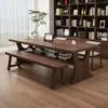 Escritorio grande de nogal sudamericano, adecuado para uso en la sala de estar, escritorio de estudio de madera maciza, escritorio de escritura, escritorio para oficina en casa, escritorio para computadora y silla
