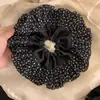 Scrunchie de Rede com Bolinhas Estilo Francês Tecido Dupla Camada Renda Franzida Prendedor de Cabelo Novo Acessório de Cabelo Elegante