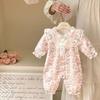 Ropa de una pieza para bebé de primavera y otoño, Bata dulce y linda de manga larga para bebé, Ropa de doble capa súper linda de princesa para salidas de principios de otoño