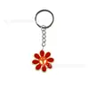 Serie Amor y Paz Dibujo Animado de Flores Llavero PVC Silicona Llavero Colgante de Bolso Regalo Llavero Lindo