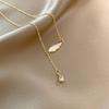 Collar de Fritillaria con Alas para Mujer, Temperamento Suave, Ins Niche, Sentido de Alto Nivel, Cadena para Clavícula de Viento Frío, Colgante de Borla, Joyería