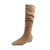 Botas largas apiladas de aumento de altura interior estilo postapocalíptico para mujer 2026 nuevo otoño botas altas botas de terciopelo no por encima de la rodilla botas de equitación