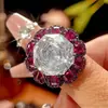 2026 Nuevo Modelo Zhuang Shengsheng Joyería Base de Cobre Chapado en Oro Diamante Blanco Simulado Conjunto de Gemas de Alta Gama Piedra Principal 18-16mm