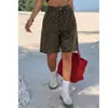 Pantalones de longitud media con estampado de leopardo para mujer Biaomai, sencillos, elegantes y casuales, muy adecuados para el verano.
