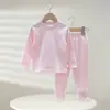 Conjunto de Roupa e Calça de Algodão Outono/Inverno Infantil, Sem Costura, Classe A, Conjunto de Roupa Íntima Colorida de Algodão para Meninos e Meninas, Calça de Outono para Bebê