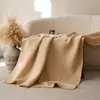 Manta de Punto de Algodón Suave tipo Puff Clase A Manta Multifuncional para Sofá Manta para Siesta en la Oficina Manta para Dormitorio Manta para Avión