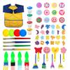 Conjunto de pincéis de esponja Amazon transfronteiriço com 61 peças conjunto de pintura para educação infantil de crianças ferramentas de grafite