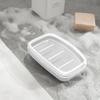 Jabonera nórdica con ventosa, jabonera de pared, estante lindo para drenar para baño, estante de almacenamiento sin perforaciones, jabonera
