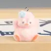 Boneca de Animal de Estimação Estereoscópica Criativa Fofa de Resina com Flocagem Ornamento de Micro Paisagem DIY Chaveiro Pingente de Celular