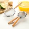 Mini Colador de Harina de Acero Inoxidable 304 con Mango de Madera, Colador Doméstico para Jugo y Leche de Soya, Cuchara Filtro para Alimentos de Bebé
