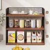 Prateleira de armazenamento para mesa, organizador de lanches, organizador multifuncional para mesa de jantar, aparador de cozinha, porta-copos com camadas